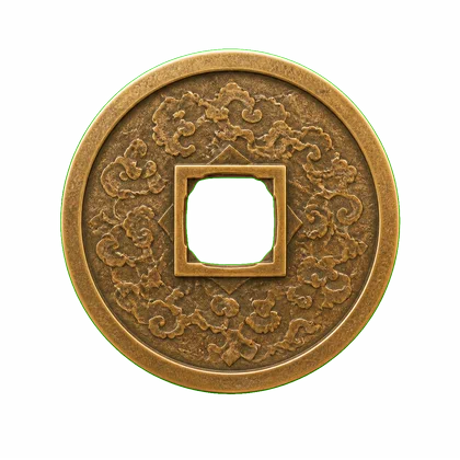 Traditional square-holed coin